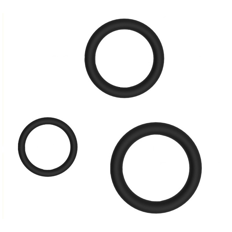 FUKR Lot de 3 Cockrings fins Dick Stretch Noirs